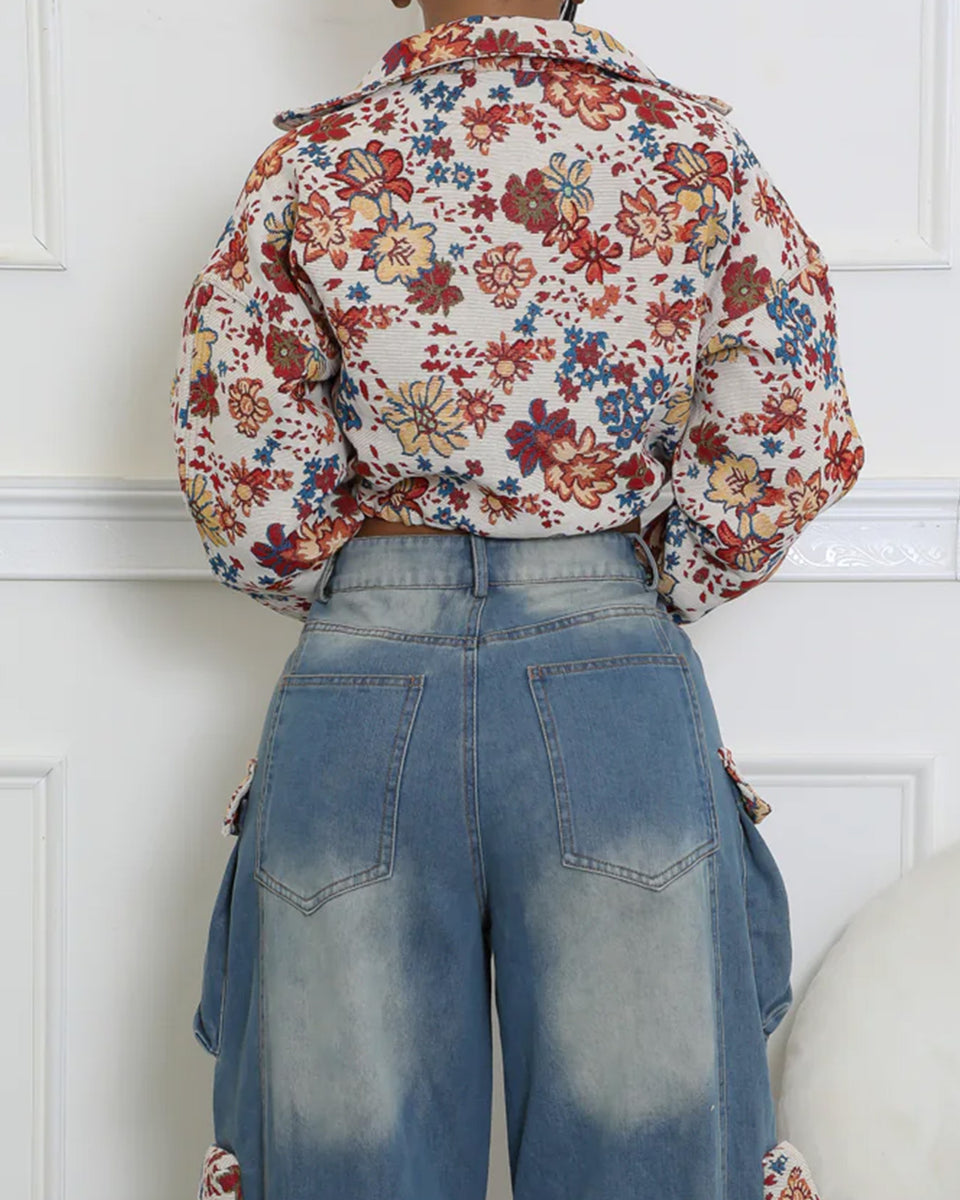 Printed Zip-Front Jacket