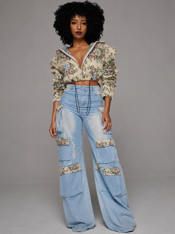 Printed Zip-Front Jacket