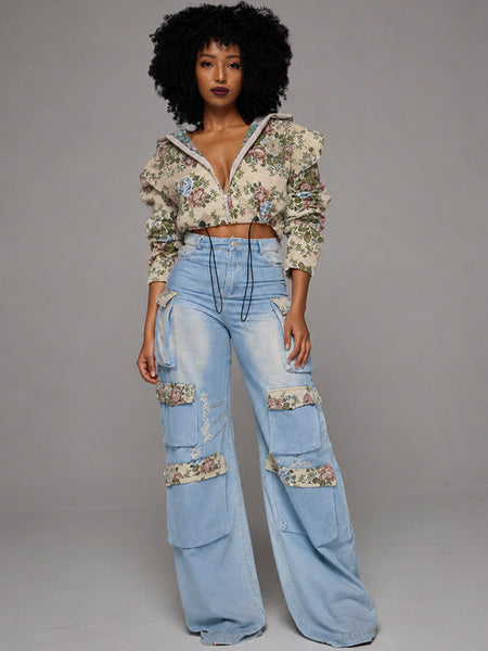Printed Zip-Front Jacket