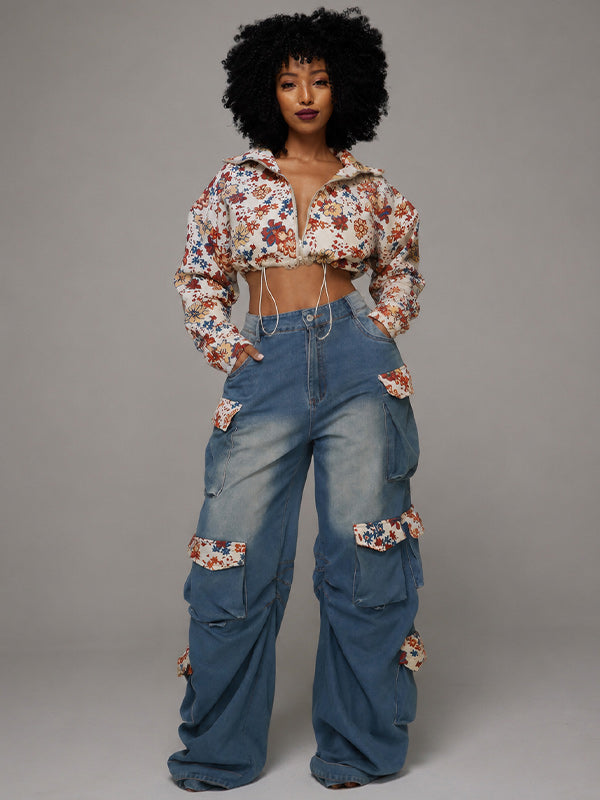 Printed Zip-Front Jacket