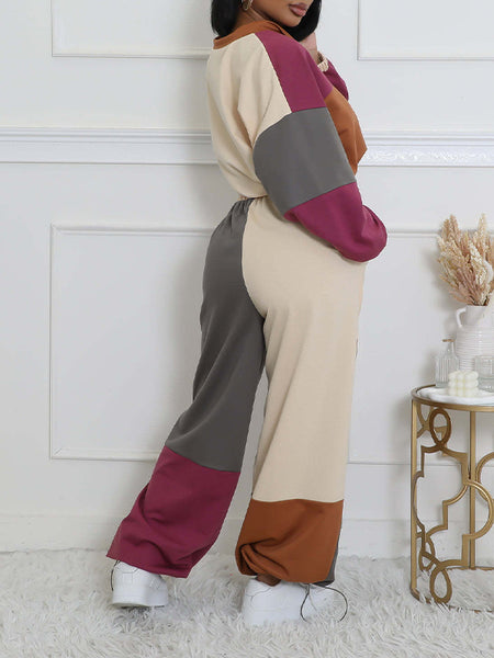 Colorblock Zip Top & Pants Set