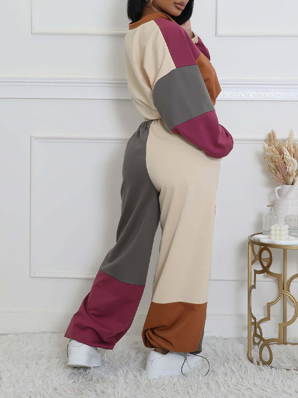 Colorblock Zip Top & Pants Set