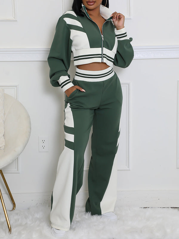 Two-Tone Jacket & Pants Set