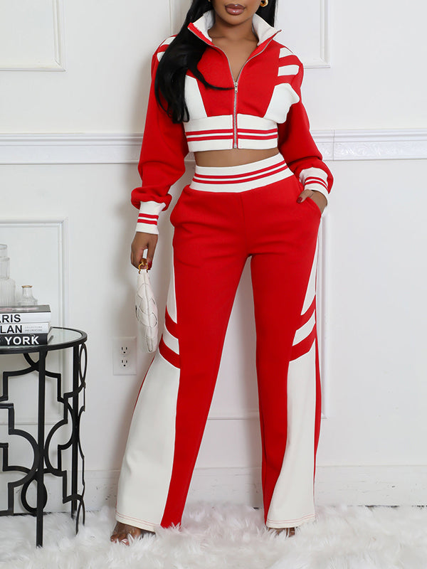 Two-Tone Jacket & Pants Set
