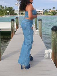 Heart Cutout Jeans
