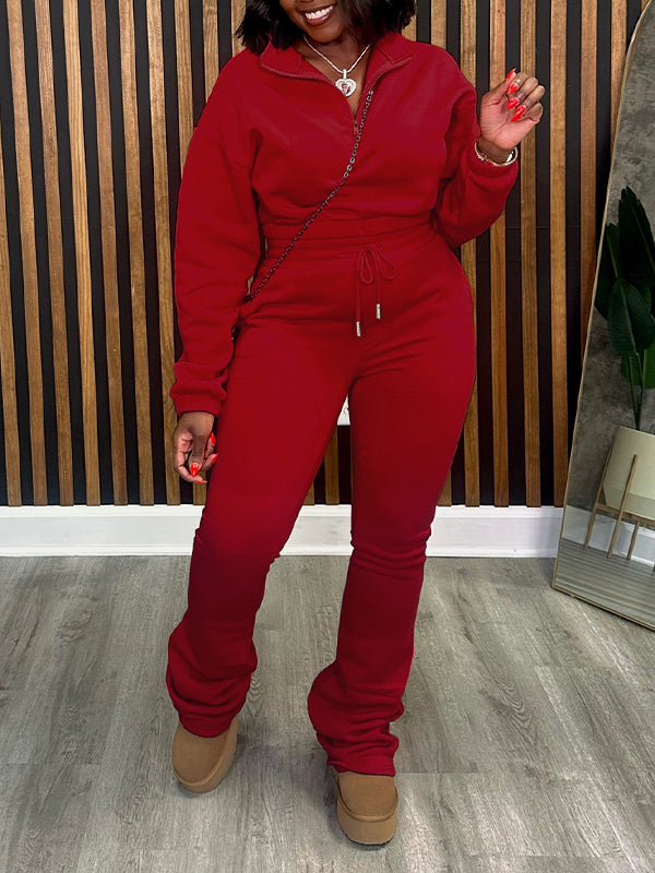 Zip-Front Sweatshirt & Pants Set--Clearance