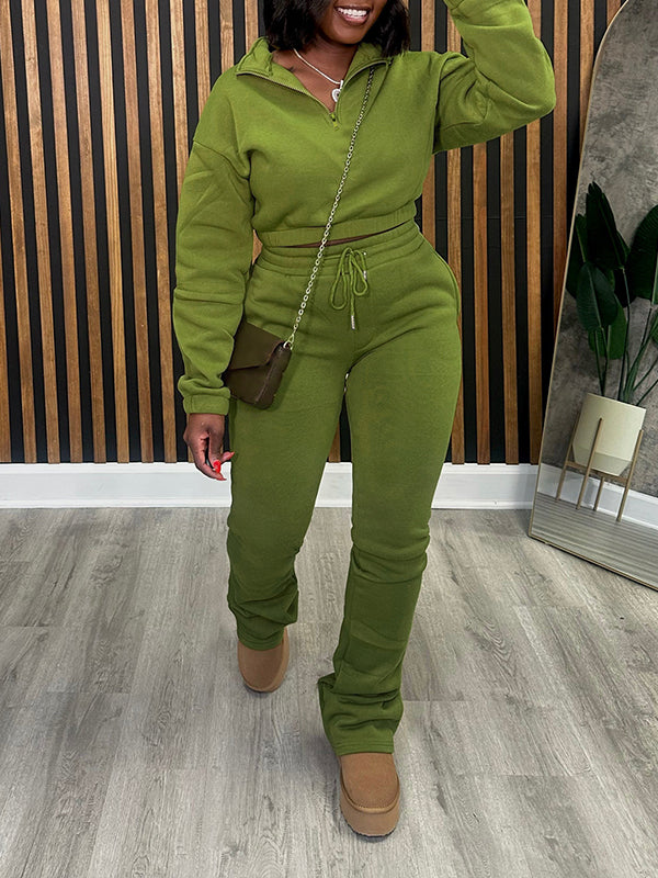 Zip-Front Sweatshirt & Pants Set--Clearance