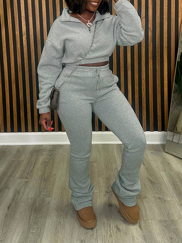 Zip-Front Sweatshirt & Pants Set--Clearance