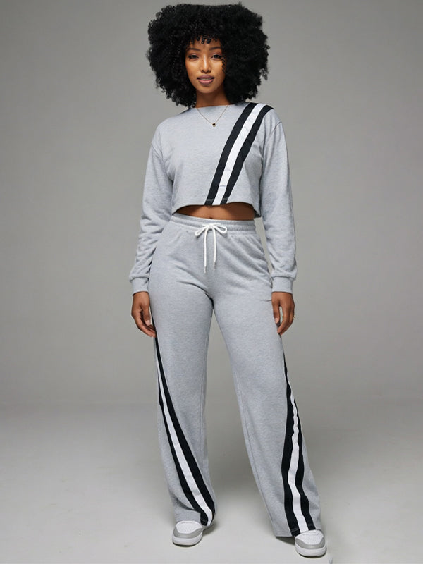 Stripe Sweatshirt & Pants Set