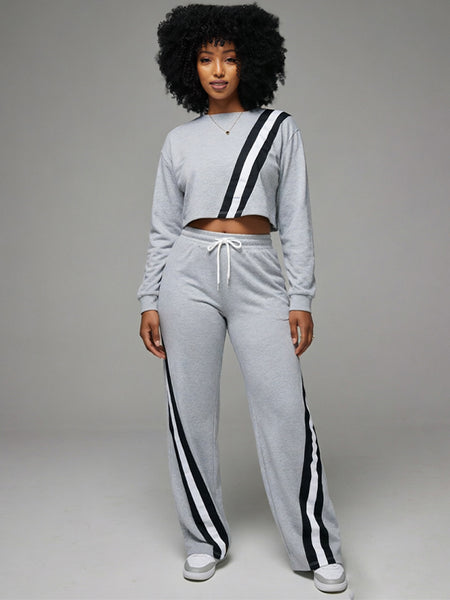 Stripe Sweatshirt & Pants Set