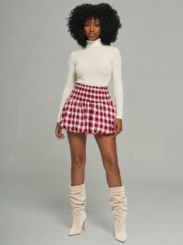 Plaid Bubble Skirt