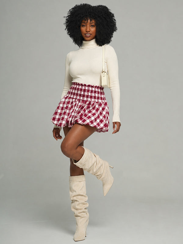 Plaid Bubble Skirt