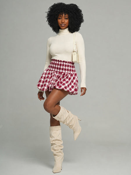 Plaid Bubble Skirt