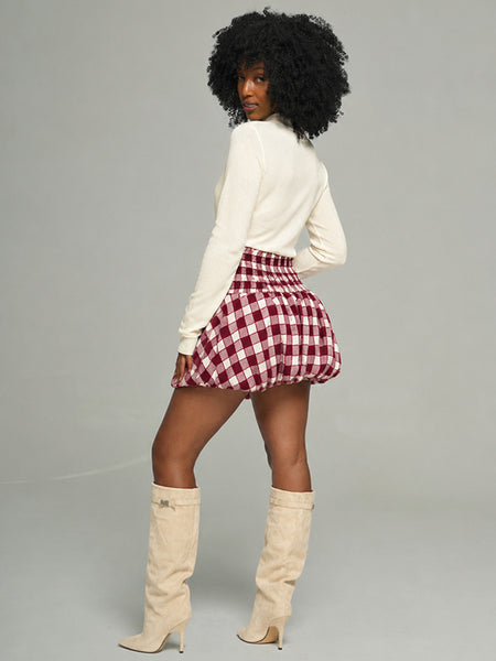 Plaid Bubble Skirt
