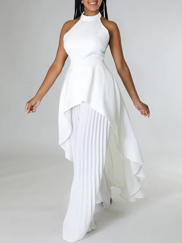 Halter Tunic Top & Pleated Pants Set