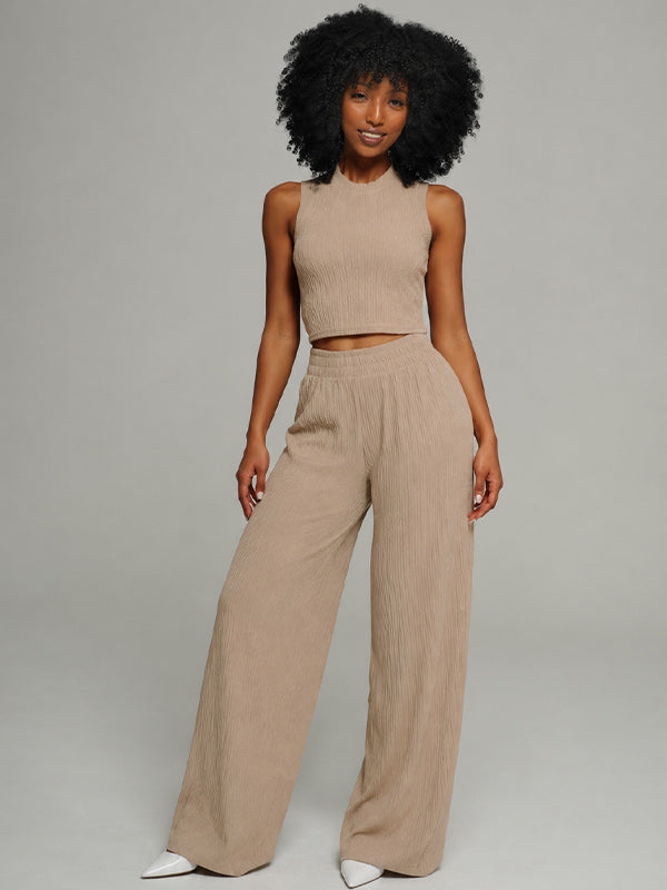 Solid Tank Top & Pants Set