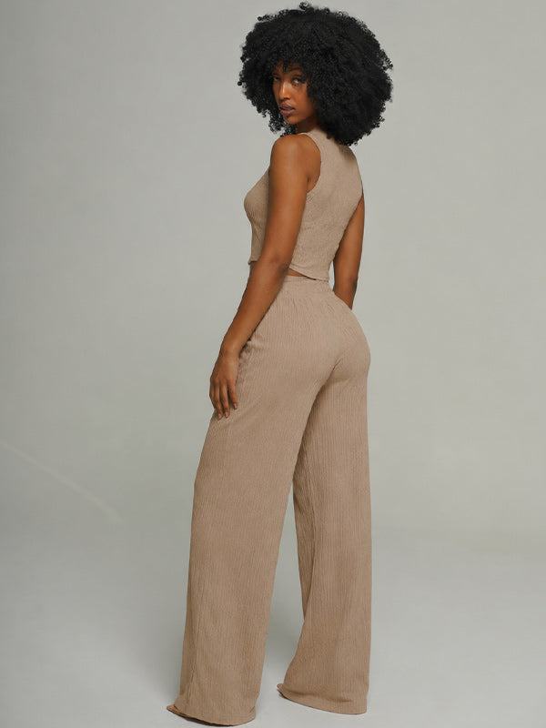 Solid Tank Top & Pants Set