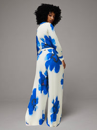 Printed Button-Front Shirt & Wide Leg Pants Set -- sold out