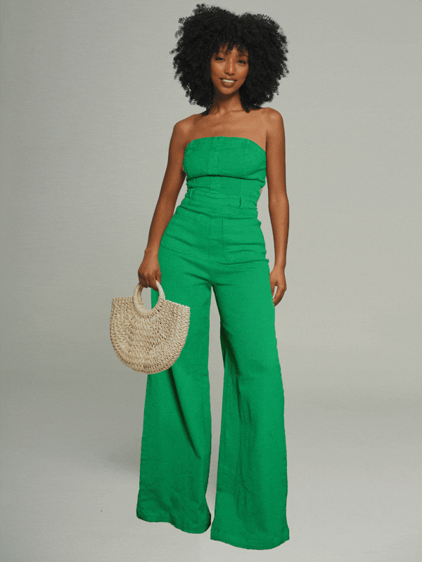 Strapless Wide Leg Jumpsuit