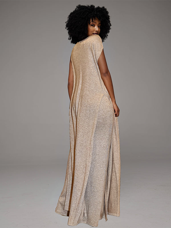 Tunic Slit Top & Wide Leg Pants Set -- sold out