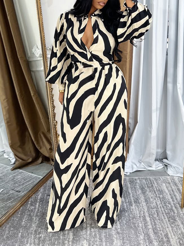 Printed Wide-Leg Jumpsuit