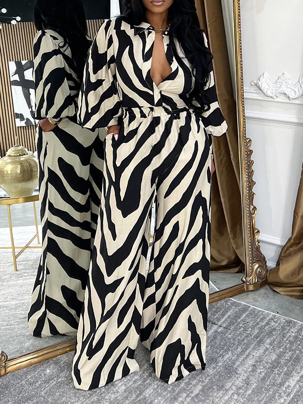 Printed Wide-Leg Jumpsuit