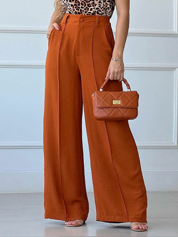 Solid Wide-Leg Pants