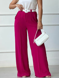 Solid Wide-Leg Pants