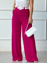Solid Wide-Leg Pants
