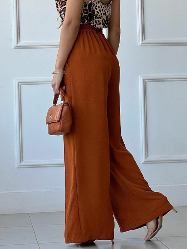 Solid Wide-Leg Pants
