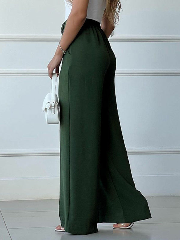 Solid Wide-Leg Pants