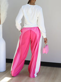 Colorblock Wide-Leg Pants