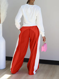 Colorblock Wide-Leg Pants