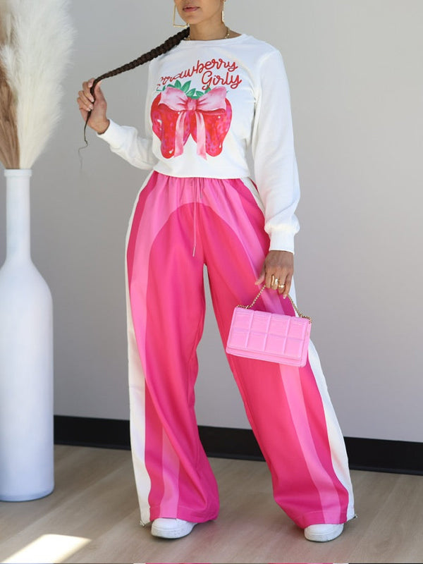 Colorblock Wide-Leg Pants