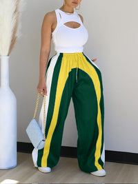 Colorblock Wide-Leg Pants