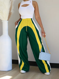 Colorblock Wide-Leg Pants