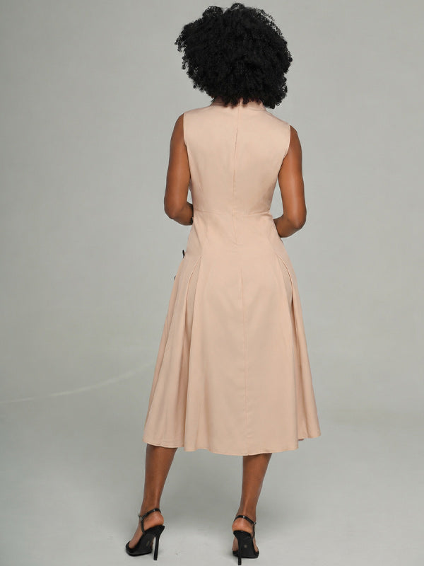 Button Sleeveless Dress