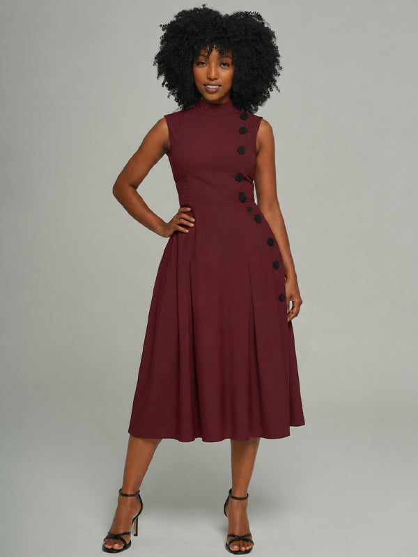 Button Sleeveless Dress
