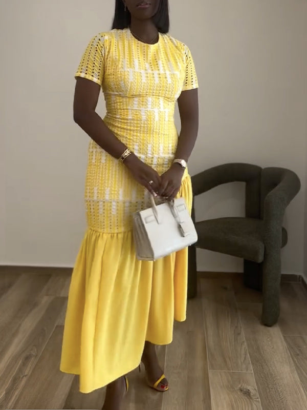 Ruffle Combo Dress