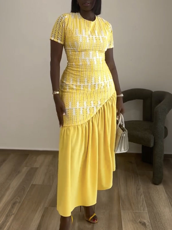 Ruffle Combo Dress