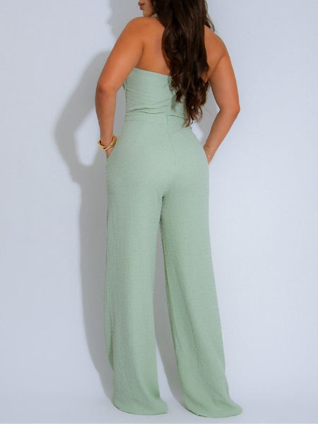 Twisted Halter Wide-Leg Jumpsuit