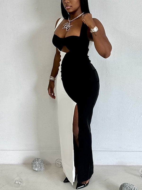 Two-Tone Sleeveless Dress