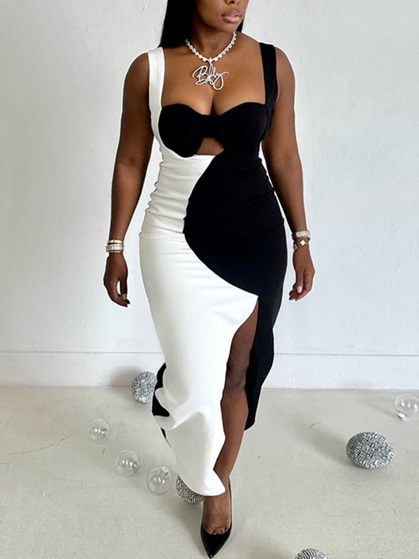 Two-Tone Sleeveless Dress