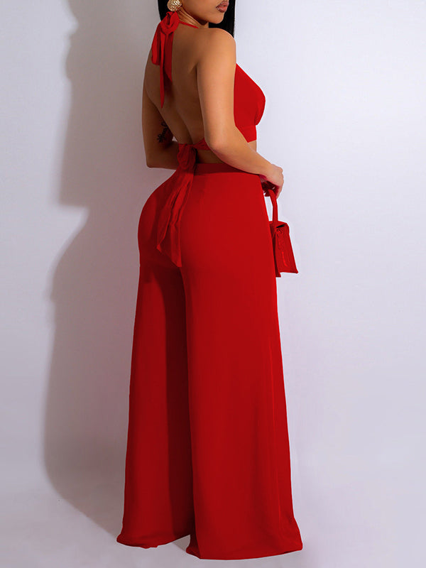 Halter Wide-Leg Jumpsuit