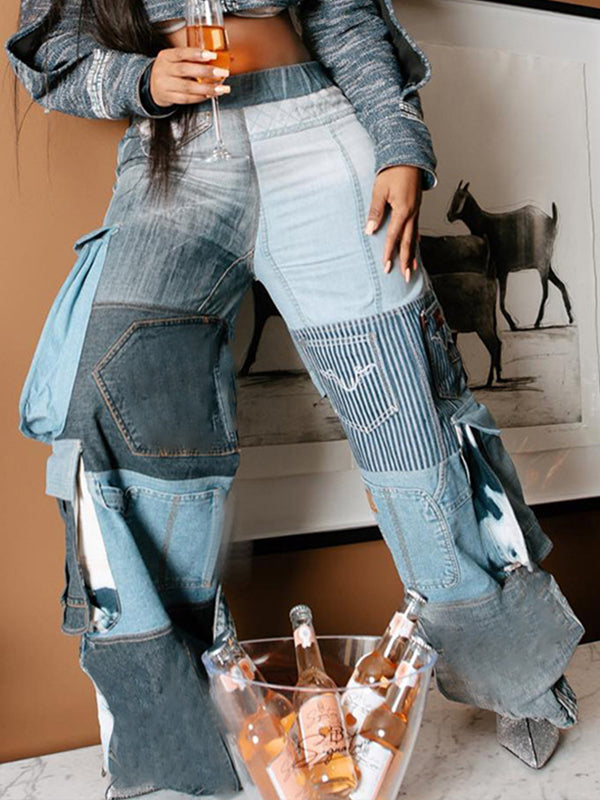 Printed Combo Cargo Pants