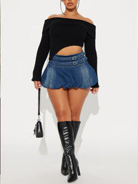 Denim Bubble Skirt