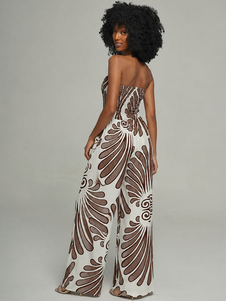 Printed Strapless Jumpsuit
