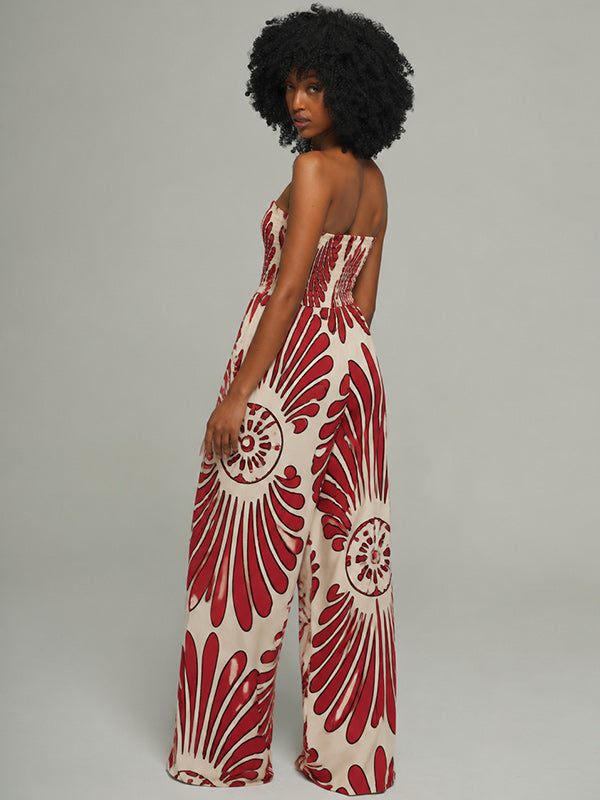 Printed Strapless Jumpsuit