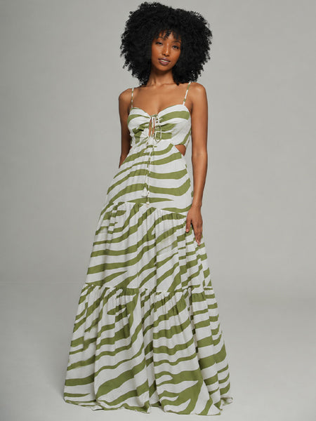 Printed Cami Ruffle Dress