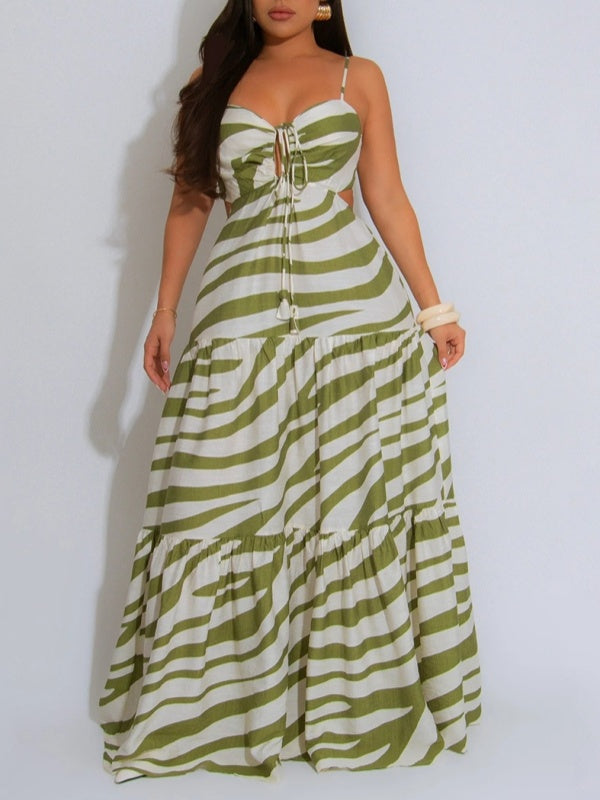 Printed Cami Ruffle Dress